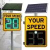 ZIJINGM Reflective Aluminum Speed Limit Sign, Solar Powered Speed Display Radar Traffic Sign, LED Speed Limit Warning for Streets or Schools, Weatherproof(Yellow,60 * 90cm) view 1