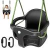 Dakzou Jungle Gym High Back Full Bucket Toddler Swing Seat Upgraded Heavy Duty with Finger Grip Chain Fully Assembled Swing Set AccessoryBlack view 1