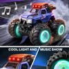 BEZGAR 1:18 Scale Remote Control Monster Truck, 4WD Monster Truck Toys with Music, Mist Spray & LED Light, 360 Stunt Spins RC Truck Toys for Boys 4 5 6 7 8 9 Years Old(Blue) view 2