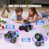 BEZGAR 1:18 Scale Remote Control Monster Truck, 4WD Monster Truck Toys with Music, Mist Spray & LED Light, 360 Stunt Spins RC Truck Toys for Boys 4 5 6 7 8 9 Years Old(Blue) view 3
