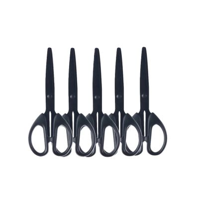 1/3/5/10pcs 160mm Black Blade Scissors Wear-resistant Stainless Steel Not Easy To Glue Durable(5pcs Set)