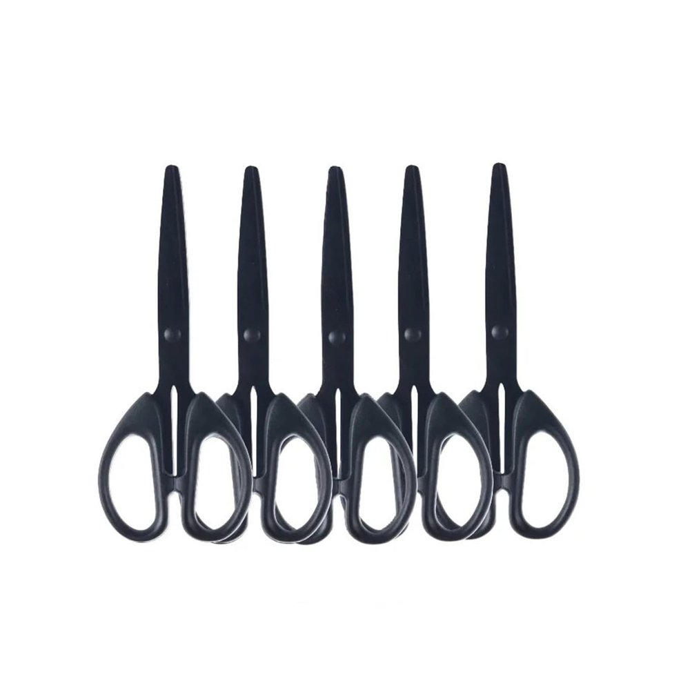 1/3/5/10pcs 160mm Black Blade Scissors Wear-resistant Stainless Steel Not Easy To Glue Durable(5pcs Set)