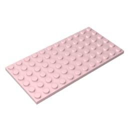 XYEIUGO Gobricks GDS-526 3028 Plate 6X12, Light Pink, 10 pcs Brick Parts