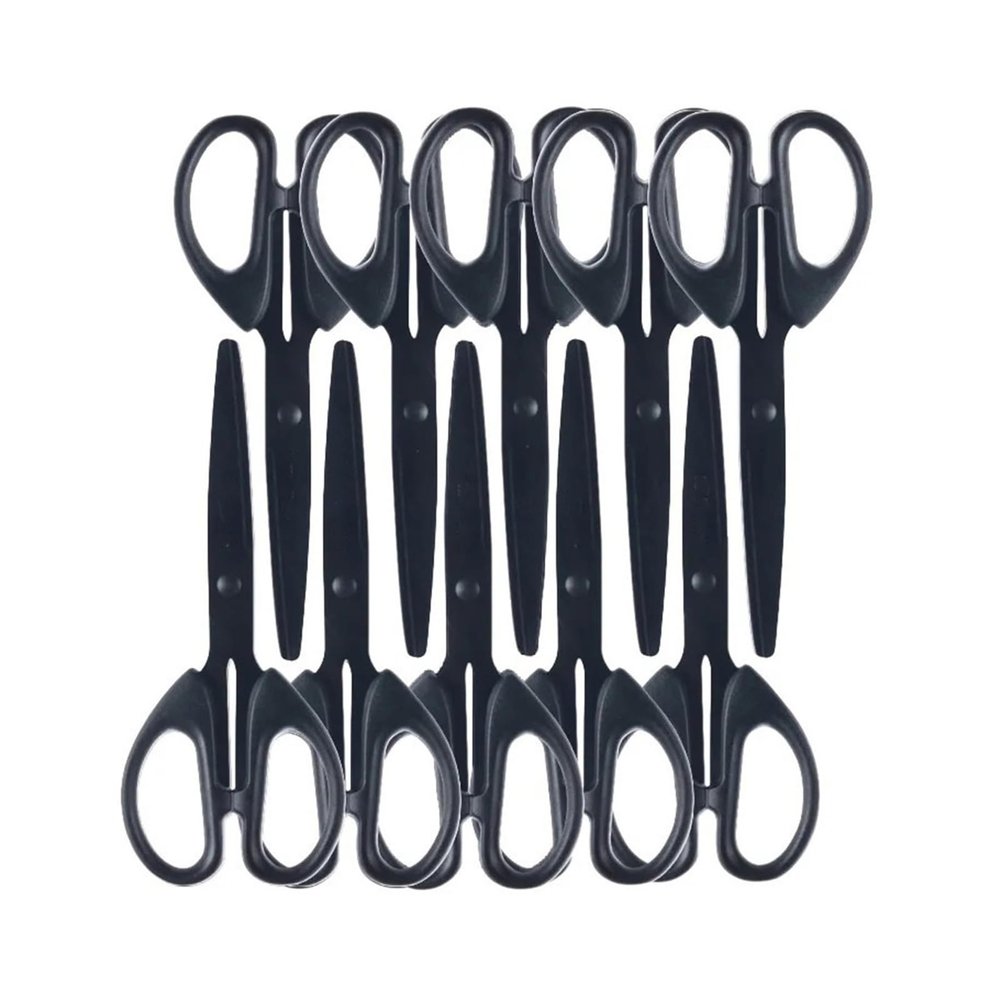 1/3/5/10pcs 160mm Black Blade Scissors Wear-resistant Stainless Steel Not Easy To Glue Durable(10pcs Set)