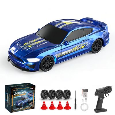 1:43 Scale 4WD RC Drift Car - 15KM/H High-Speed Racing Car 2.4GHz Full Proportional Control Vehicle with LED Light, RTR Toys for Adults & Hobbyists