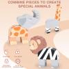 Joyreal Magnetic Jungle Animals Toy Play Set, 16 Pcs Wooden Building Blocks Play Set Toy for 1 Year Old, Fine Motor Montessori Game Preschool Educational Gift for Ages 1-5 view 3