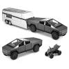 1:32 Scale Alloy Pickup Truck Toy with Trailer & ATV, Interactive Lights & Sounds, Opening Doors/Trunk, Pull-Back Function, Educational Vehicle Playset for Kids Boys Girls (Grey) view 1