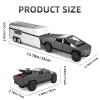 1:32 Scale Alloy Pickup Truck Toy with Trailer & ATV, Interactive Lights & Sounds, Opening Doors/Trunk, Pull-Back Function, Educational Vehicle Playset for Kids Boys Girls (Grey) view 2