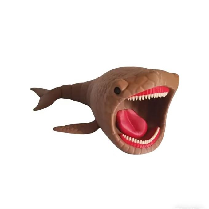 3D Printed Sea Monster Toy, Trevor Henderson Mythical Ocean Predator Model, Highly Detailed Collector Art Piece for Horror Fans, Unique Deep Sea Creature Sculpture (Red-mouthed Shark)