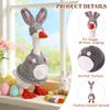 7-Inch Desk Goose OutfitEaster Bunny Desk Goose Costumes Hand-Knit Festive Rabbit Ears Clothes for Magnetic Desk Geese Statue, Easter Spring Holiday Party Home Office Table Decor Accessory Photo Prop view 2