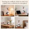 7-Inch Desk Goose OutfitEaster Bunny Desk Goose Costumes Hand-Knit Festive Rabbit Ears Clothes for Magnetic Desk Geese Statue, Easter Spring Holiday Party Home Office Table Decor Accessory Photo Prop view 4