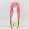 Joaquin Long Pink Green Mixed Cosplay Wig Braided Hair Wig with Bangs for Women Anime Events Party Costume Photography Video Shoots view 1