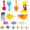 IOKUKI 19 PCS Sand Toys with Extra Large Mesh Bag Including Sand Wagon, Water Wheel, Large Shovels & Rakes, Molds, Castle Kit, Outdoor Beach Toys Tool Set for Kids, Toddlers, Boys and Girls Age 3+ view 4