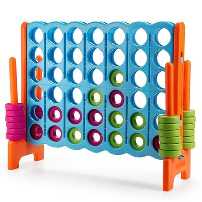 Pemberly Row Jumbo 4-in-A-Row Giant Game Set, Durable PE/PP Material, Bright Colorful Design, Lightweight Portable, Indoor/Outdoor Family Fun Game for Kids and Adults