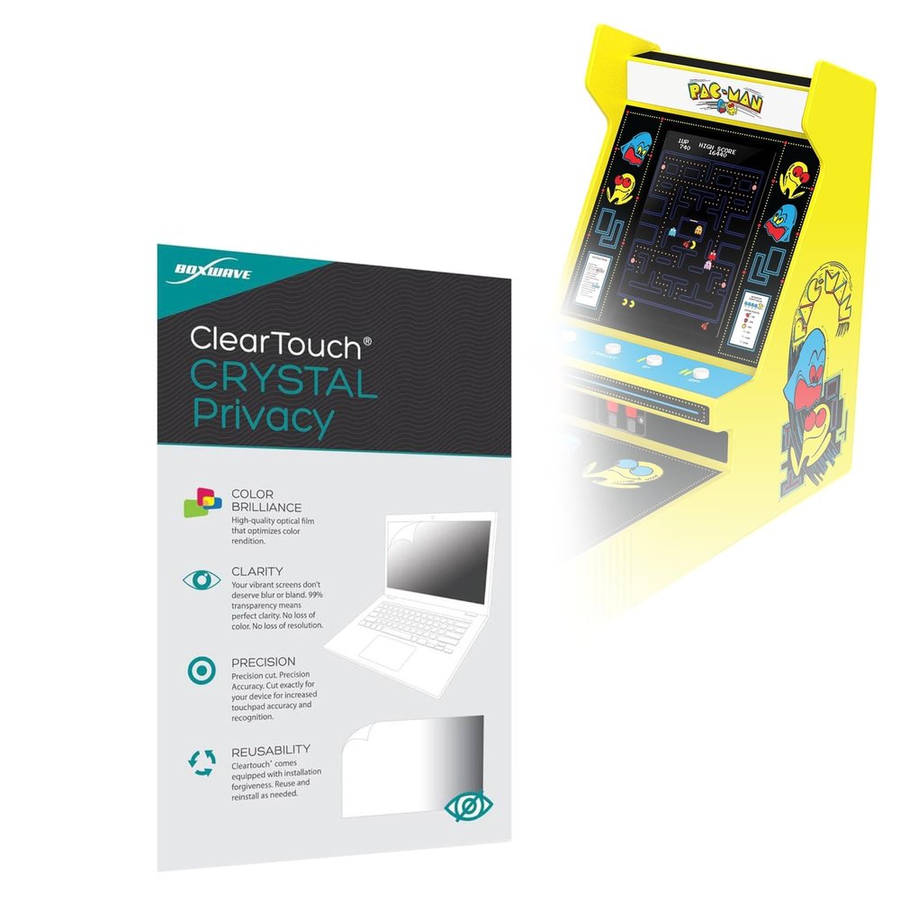 BoxWave Screen Protector Compatible with My Arcade Pac-Man Joystick Player (3.5 in) - ClearTouch Crystal Privacy (2-Pack), Privacy Screen Protector Flexible Film Clear