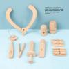 Wooden Doctor Toy Set Multifunctional Safe Portable Children Wooden Doctor Play Set for Home view 2