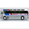 1964 MCI MC-5A Bus Brewster Gray Line Silver with Blue and Red Stripes Vintage Bus & Motorcoach Collection Limited Edition to 504 Pieces Worldwide 1/87 (HO) Diecast Model 87-0628 view 2