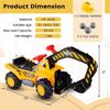 Pemberly Row Toddler Ride-On Excavator Digger Truck, Yellow, Durable PP Body, HDPE Wheels, Functional Arm with Built-in Sounds, Storage Seat, Construction-Inspired Outdoor Toy for Kids Age 3+ view 2