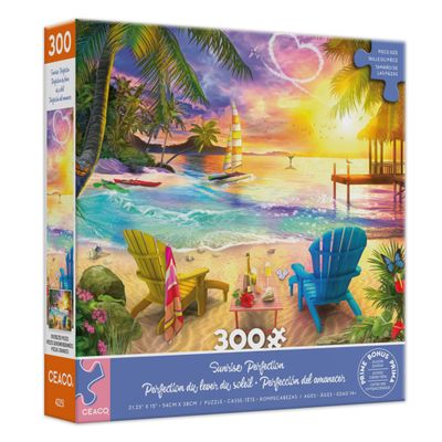 Ceaco Sunrise Perfection - 300 Oversized Piece Jigsaw Puzzle Large, Oversized Shapes - Great for Adults, Seniors, Family, Kids, Easy to Grip