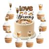 13PCS Love Is Brewing Bridal Shower Decorations Cupcake Cake Toppers Leopard Print Coffee Cake Decorations for Cafe Bar Bachelorette Bridal Shower Wedding Shower Party Favors Supplies view 1