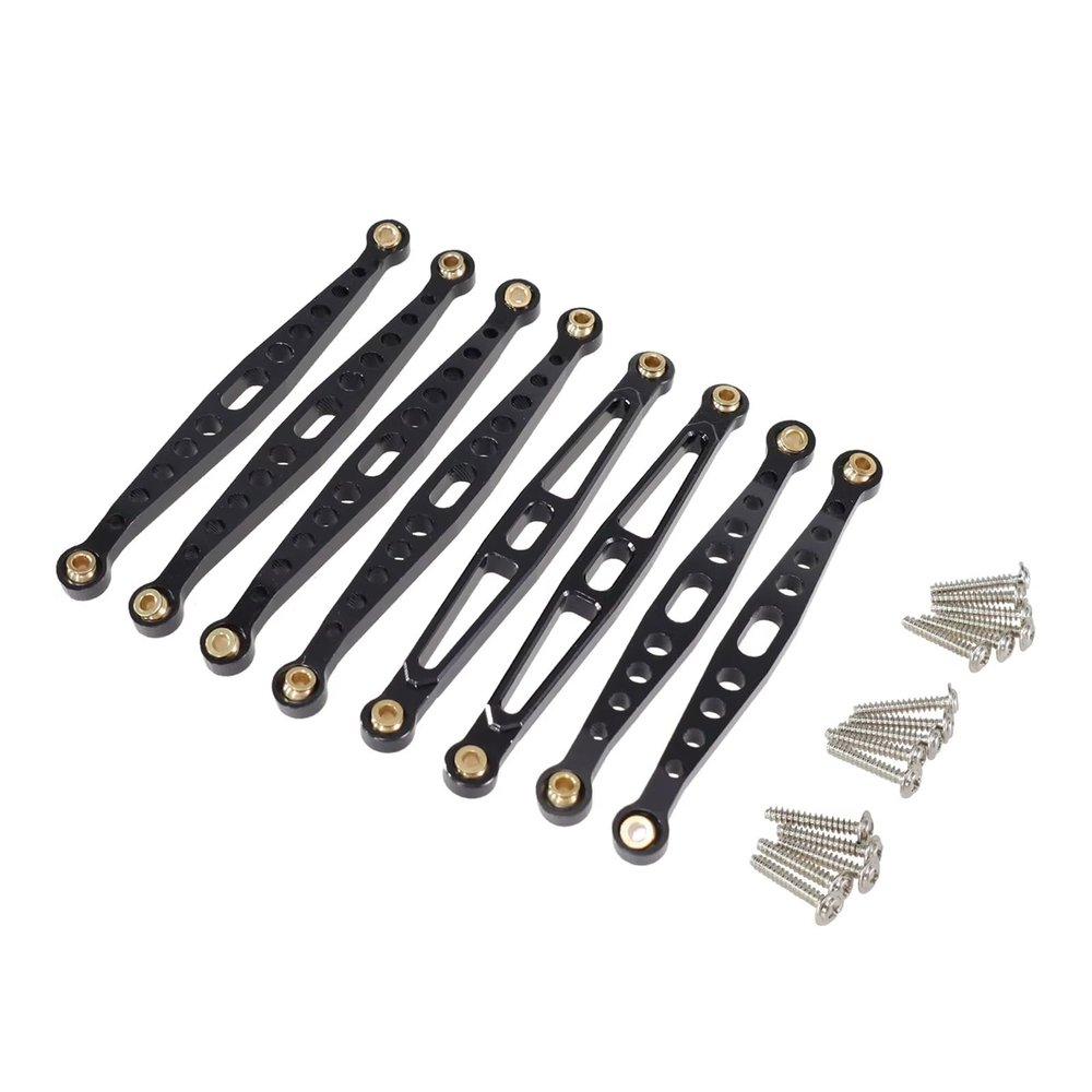 Rc Connecting Rod Models For HuangBo ZP1001 ZP1002 ZP1003 ZP1004 1/10 Metal Upgrade And Renovation Parts Fixing Rods RC Car Accessories(Black)