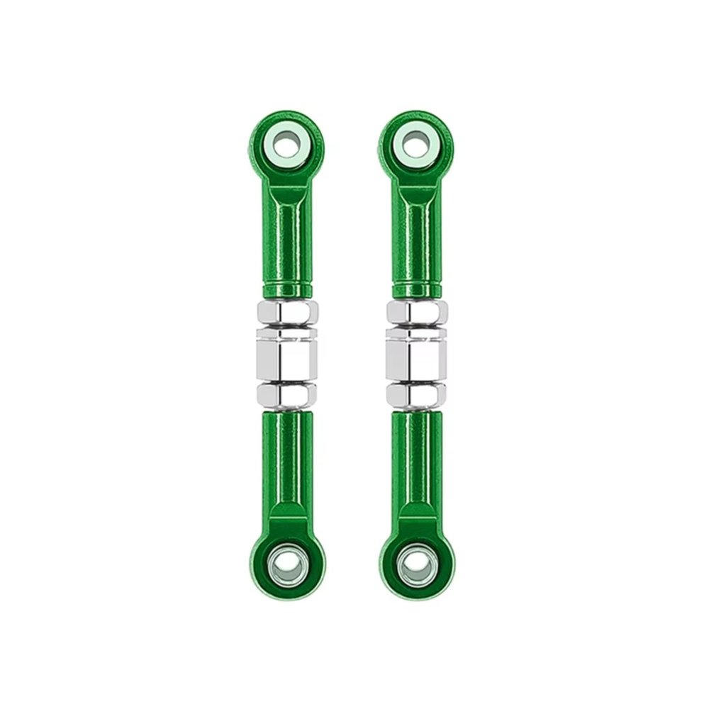 Rc Connecting Rod Models For MJX H16 16207 16208 16209 16210 1/16 2pcs Metal Front Steering Rod Links RC Car Upgrades Parts Accessories(Green)