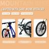 Mountain Bike Ornament,1:6 Scale Mountain Bike Toy DS Die-Cast Mini Finger Bicycle Model Desktop Decoration Scale Men Toy DH Alloy Bike Action Figurine Toy for Cake Topper Crafts (blue-39) view 2