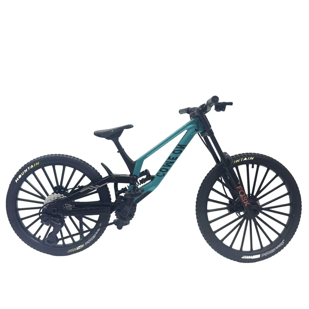 Mountain Bike Ornament,1:6 Scale Mountain Bike Toy DS Die-Cast Mini Finger Bicycle Model Desktop Decoration Scale Men Toy DH Alloy Bike Action Figurine Toy for Cake Topper Crafts (green-39)