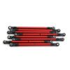 RC Cars Models For AXIAL For SCX10 90046 For TRX4 1/10 8 PCS Aluminum Alloy Link Rod Linkage Set 313MM Wheelbase RC Crawler Car Accessories Upgrades(Red) view 2