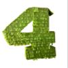 Lime Green Number 4 Piata, Fringe Paper, 24 Inches Tall, Birthday Party Supplies view 1