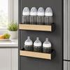 2 Pack Magnetic Baby Bottle Organizer, Baby Bottle Storage Rack for Refrigerator Side, Metal Bottle Holder Shelf for Nursery Feeding Station, Bottle Holder for Countertop or Kitchen view 1