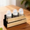 2 Pack Magnetic Baby Bottle Organizer, Baby Bottle Storage Rack for Refrigerator Side, Metal Bottle Holder Shelf for Nursery Feeding Station, Bottle Holder for Countertop or Kitchen view 4