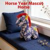 2026 Year of The Horse Handmade Embroidered Floral Fabric PlushHorse, Chinese Zodiac Decor for Spring Festival Lunar New Years Home Car Decor (D 16CM) view 2