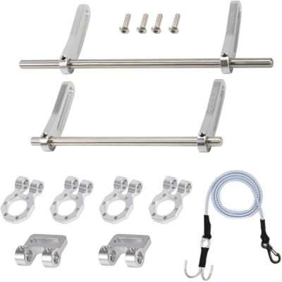 Adjustable 1/10Scale Bumper Mount Front/Rear,Metal BumperKit RC Crawler for Axial SCX10 TRX4 confident(Silver)