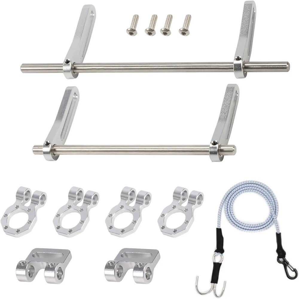 Adjustable 1/10Scale Bumper Mount Front/Rear,Metal BumperKit RC Crawler for Axial SCX10 TRX4 confident(Silver)