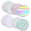 200 Pack Holographic Protective Film for Button Making - 70mm Round Craft Films Compatible with 58mm Button Maker Machines - 8 Pattern Variety Pack view 1