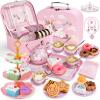 Tea Party Set for Little Girls, 49PCS Princess Tea Time Toys Including Tea Set Dessert Carrying Case, Toddler Girl Toys Kids Kitchen Pretend Playset, 3 - 8 Year Old Girl Birthday Children's Day Gifts view 1