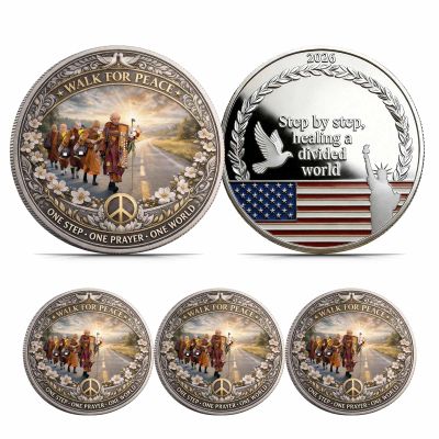 2026 Journey of Peace Mission Commemorative Coin, 2026 Peace Mission Journey Commemorative Coin, Historic 2,300-Mile Pilgrimage Tribute Honoring Compassion Souvenir, Mindfulness Buddhist (3pcs(A))