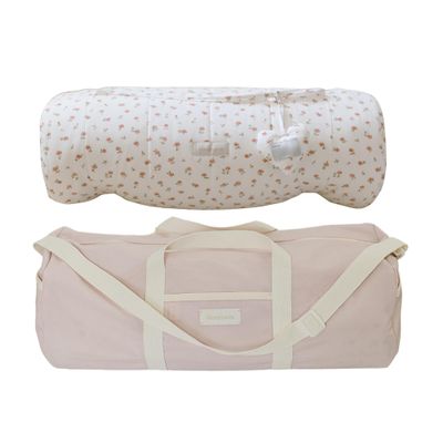 Organic Nap Mat (Flower) + Waterproof Bag (Pink) Bundle
