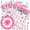 Capoda Spa Party Bingo Game for 24 Players Adults Pink Makeup Bingo Cards with Turntable Marking Cards Beauty Themed Games for Women Sleepover Bachelorette Slumber Family Friends Group Party Favors view 1