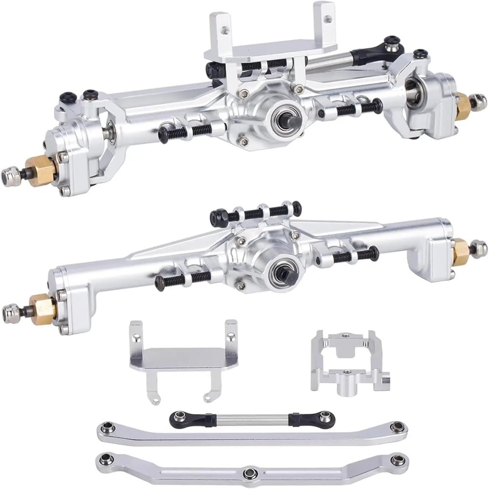 109.6g Aluminum CNC Extended 20mm for TRX4M Portal Axle with Two Servo Mount, confident(Silver)