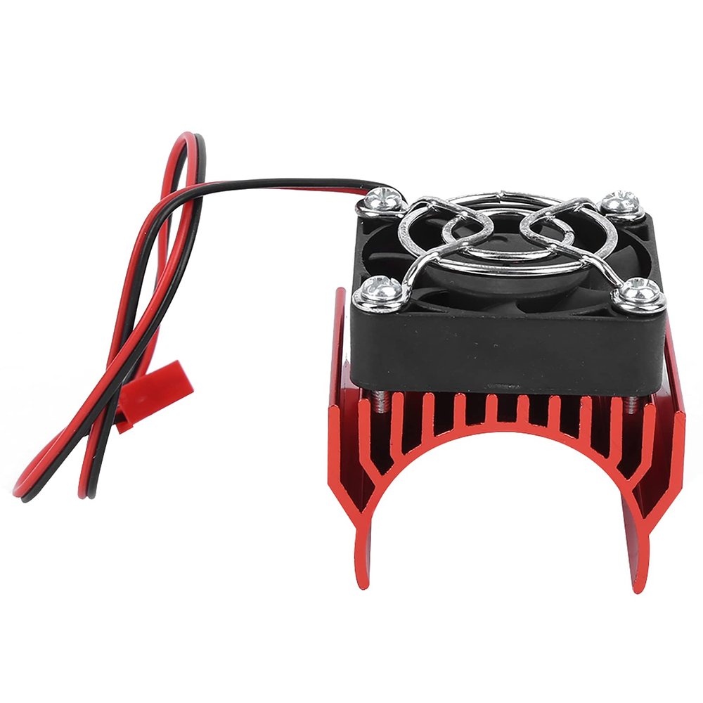 SUNGOOYUE Heat Sink, Aluminum Plastic Cooler for 1/10 RC Cars with Spherical Fan Design and MultiMotor Compatibility, Height 1cm and Diameter 36mm for 540 3650 3660 3670 Motors (red)