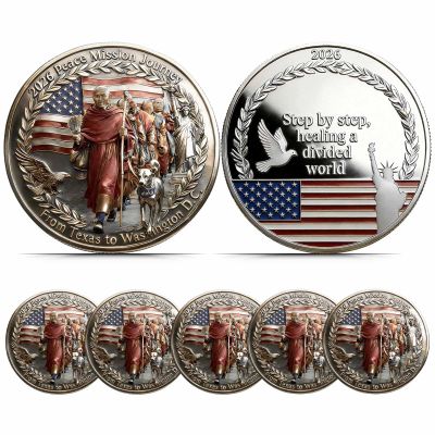 2026 Journey of Peace Mission Commemorative Coin, 2026 Peace Mission Journey Commemorative Coin, Historic 2,300-Mile Pilgrimage Tribute Honoring Compassion Souvenir, Mindfulness Buddhist (5pcs(C))