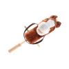 Nurnesy Horse Stick Toy Plush Soft Cartoon Hobby Horse Toy Head Stick with Wood Wheels and Thickened Handle for Kids Toddlers (Coffee) view 2