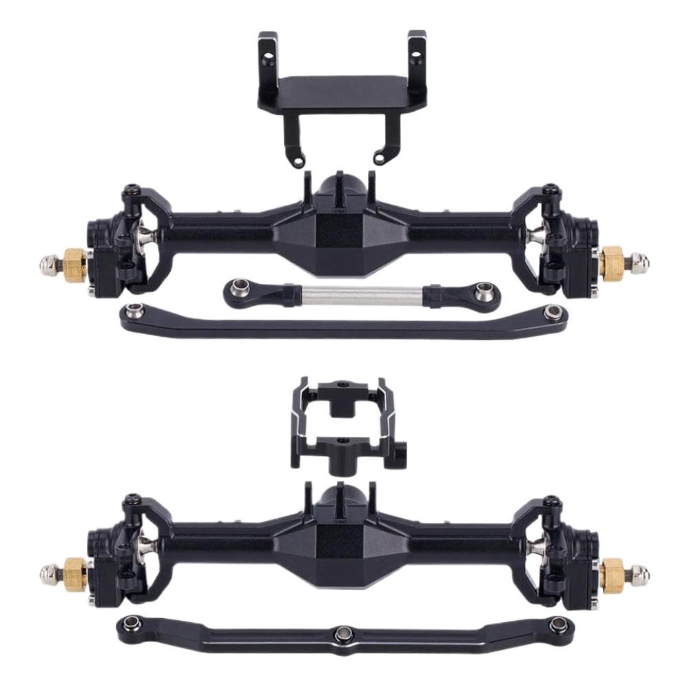 Brass Aluminum Diamond Portal 10mm Axle with Lay Down Servo Mount Links(Aluminum Black)