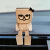 Shaking Feet Wooden Doll Couple, Shaking Wooden Man Figurine with 12 Changeable Magnetic Faces, Couples Gifts, Funny Cars Ornaments Wood Desktop Decor Valentines Day Gifts for Boyfriend Girlfriend view 3