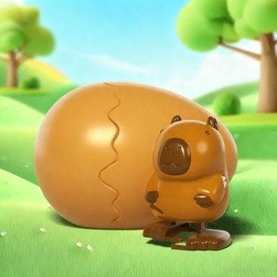 2026 Easters Latest Gift - Wind-Up Animal Hatching Surprise Egg, Hatching Dinosaur Egg Toy, Spinning Egg Hatches into Walking Dinosaur, Reusable Clockwork Funny Novelty Gag Gift, Easter (Capybara)