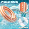 2PCS Floats for Kids Rings, Pool Floats Swimming Rings for Kids, Pool Floats 21in Girls Boys Inflatable Striped Floats for Swimming Pool Summer Beach Party, Blue + Orange view 3
