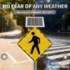 24in Solar Pedestrian Crossing Sign Flashing LED Highlight Road Traffic Blinking Street Warning Sign, Aluminum IP65 Weatherproof Crosswalk Signs for Park School Urban (yellow) 30"-2set view 3