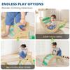 BlueWood Pikler Triangle Set, Toddler Wooden Climbing Toys Indoor 7in1 Foldable Climber for Kids, Montessori Philosophy Play Jungle Gym with Arch, Ramp, Ladder (Green Summer) view 4